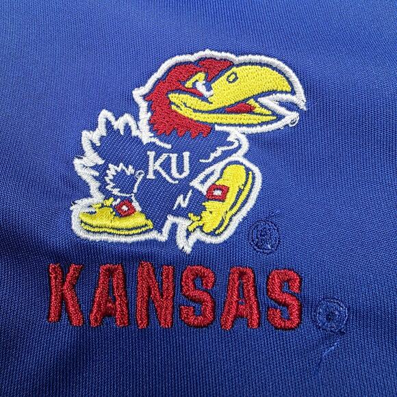 Kansas Jayhawks Shirt Mens Large Blue NCAA Basketball Polo KU Jayhawk Colosseum - Picture 10 of 15